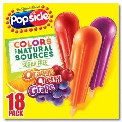 Popsicle Sugar-Free Orange Cherry Grape Stick-6X18 PK