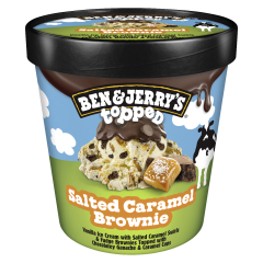 Ben & Jerry's Pint Topp'd Salted Caramel Brownie 16oz 1x8 PK